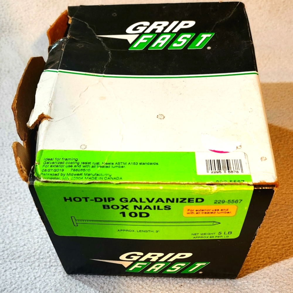 Grip Fast Hot-Dip Galvanized Box Nails 10D